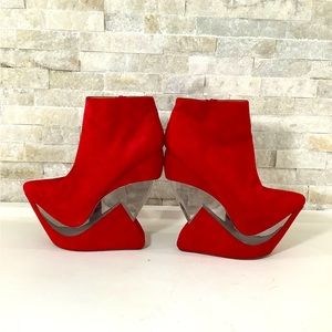 Jeffrey Campbell glass bottom ankle boots